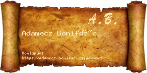 Adamecz Bonifác névjegykártya